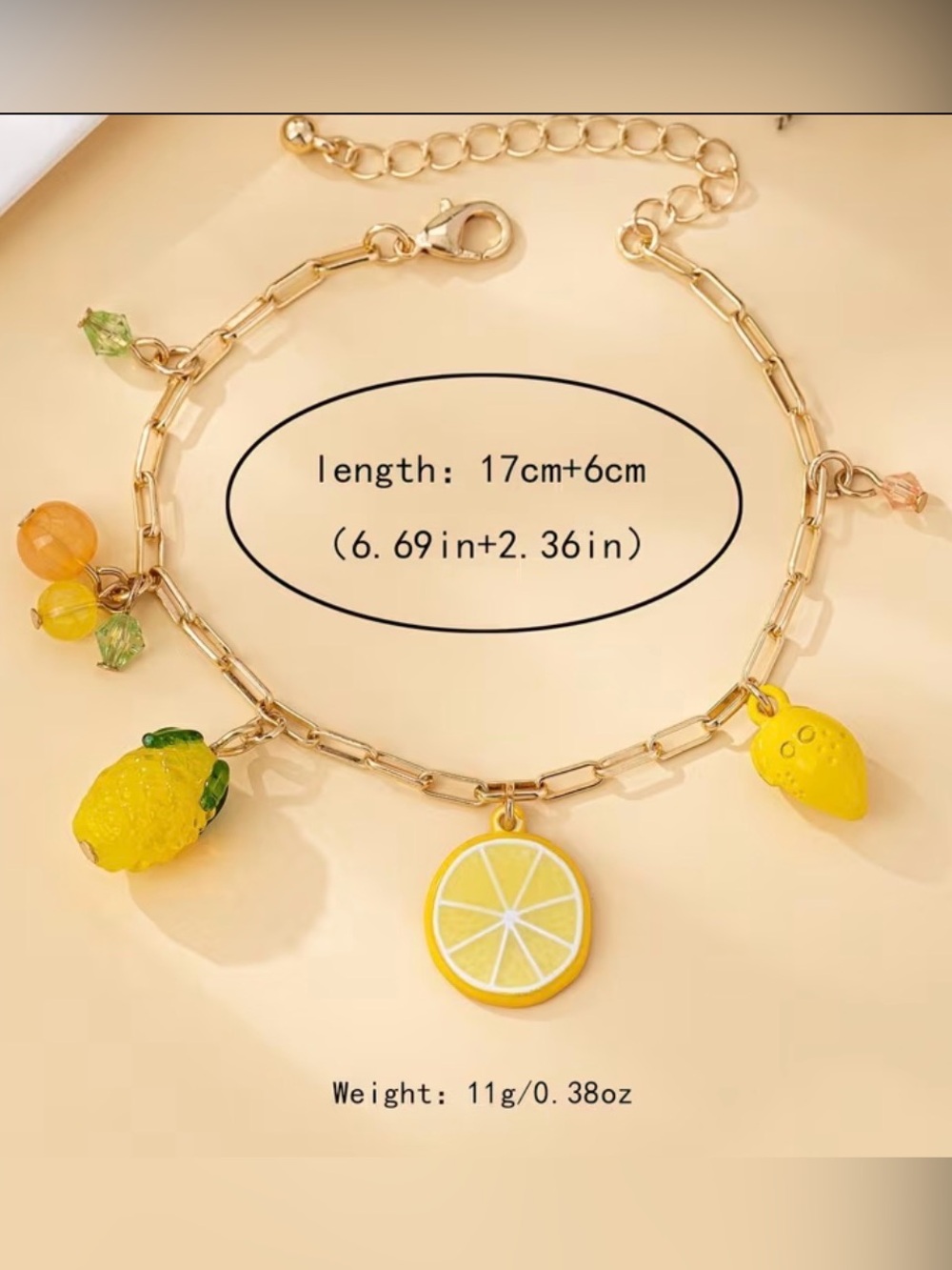 Yellow Fruit Charm Bracelet - Picture 4 of 4